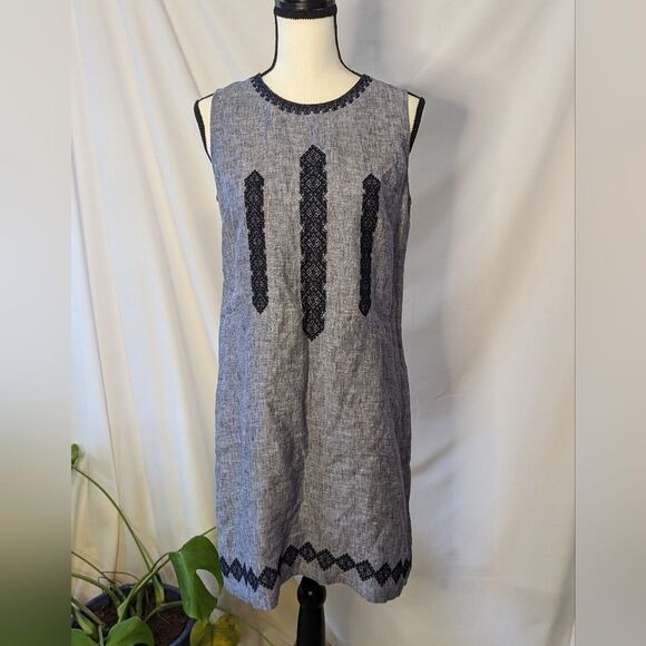 EUC - Artisan NY Sleeveless 100% Linen Sheath Dress - 2 - Picture 1 of 2